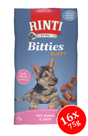 RINTI Extra Bitties Puppy Huhn&Ente 16x75g